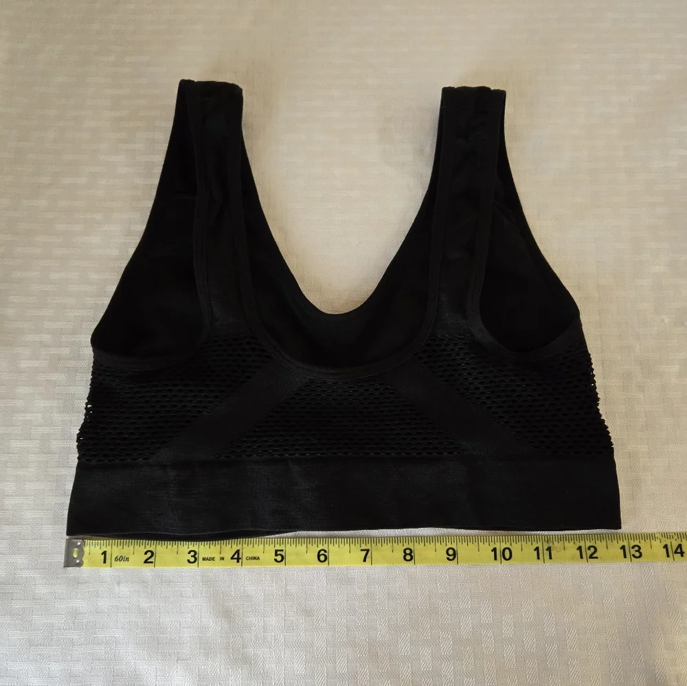 Black Bralette With Mesh Detail